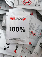 Pack of 50 Alcohol Wipes 100% Isopropyl Alcohol Large 185mmx145mm Multi Purpose Industrial