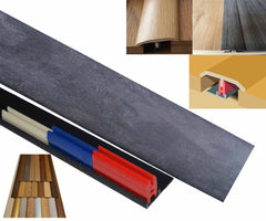 Black Slate 50mm x 1800mm Multi-Purpose Transitional Threshold Adhesive Clip System