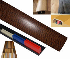 Dark Oak 50mm x 900mm Multi-Purpose Transitional Threshold Adhesive Clip System