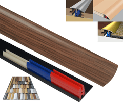 Dark Rustic Oak 40mm x 900mm Multi-Purpose Threshold Strip Adhesive Clip System