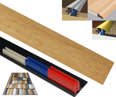 Light Walnut 40mm x 900mm Multi-Purpose Threshold Strip Adhesive Clip System