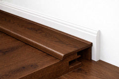 Example fitted floor edge trim red hickory