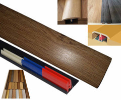 Rustic Oak 50mm x 900mm Multi-Purpose Transitional Threshold Adhesive Clip System