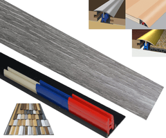 Silver Grey 40mm x 900mm Multi-Purpose Threshold Strip Adhesive Clip System