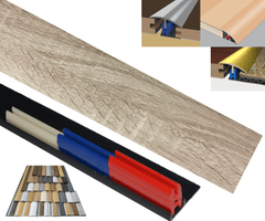 Smoked Pine 40mm x 900mm Multi-Purpose Threshold Strip Adhesive Clip System
