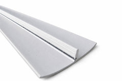 Example of underside of threshold showing flexible seal allowing threshold to pivot.