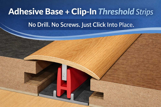 Adhesive and clip sytem hybred door threshold Easyclip