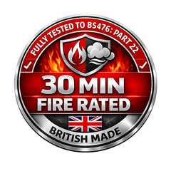 30 minute fire rated flame and smoke Fully Tested to BS476: Part 22
