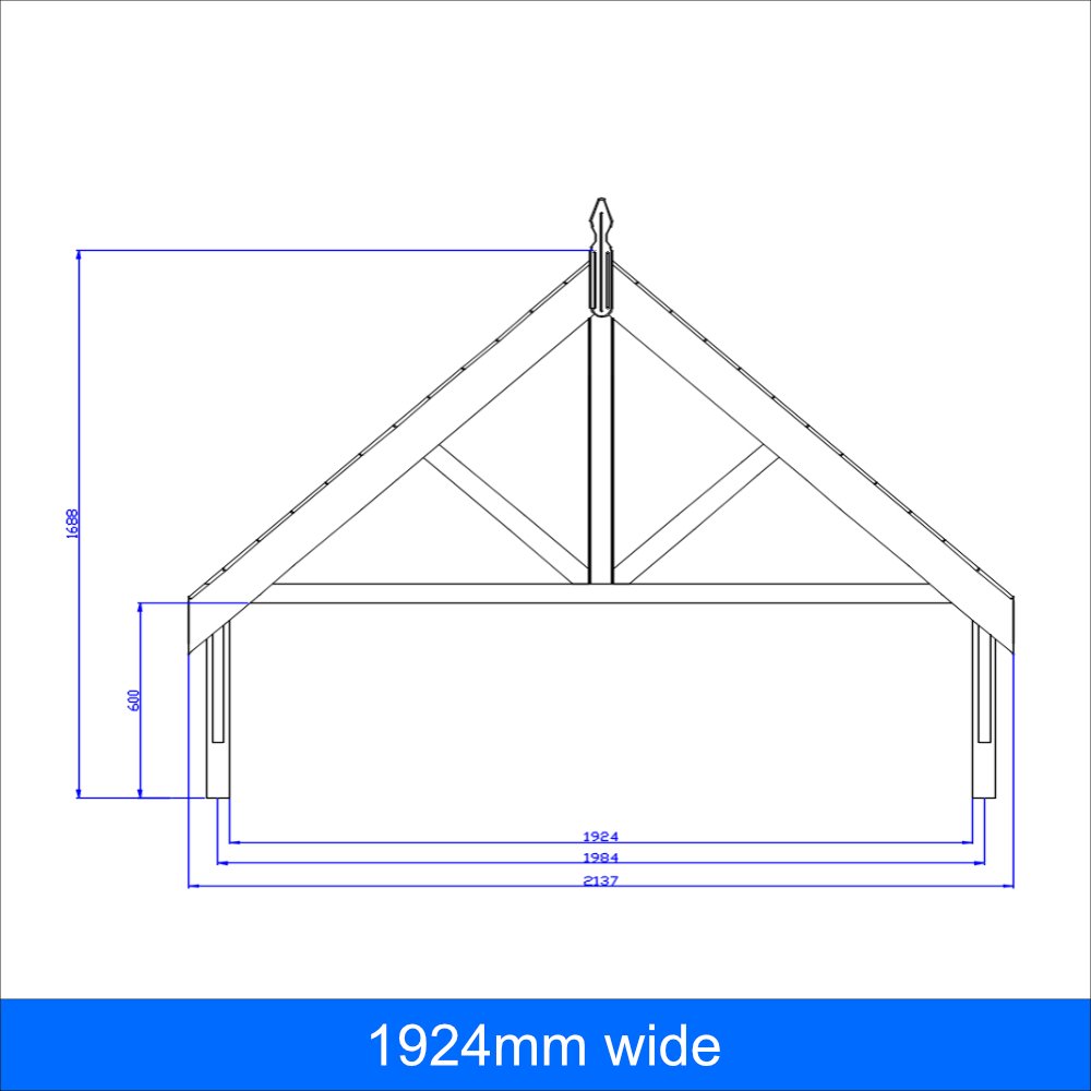 Curved T Truss Door Canopy Kit With Style - Size & Roof Options
