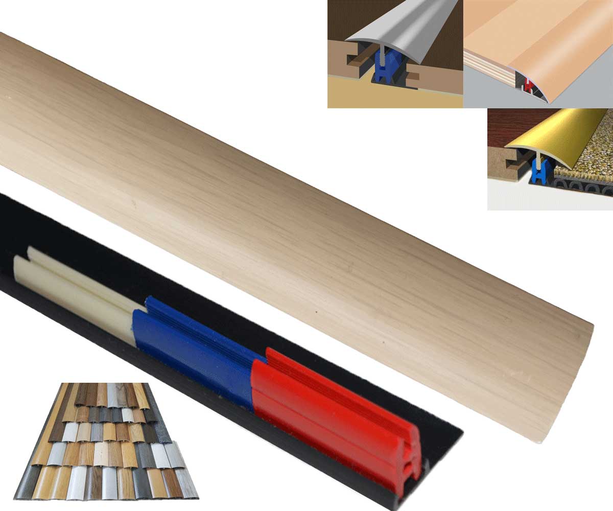 crem oak effect door threshold bar transtional easyclip