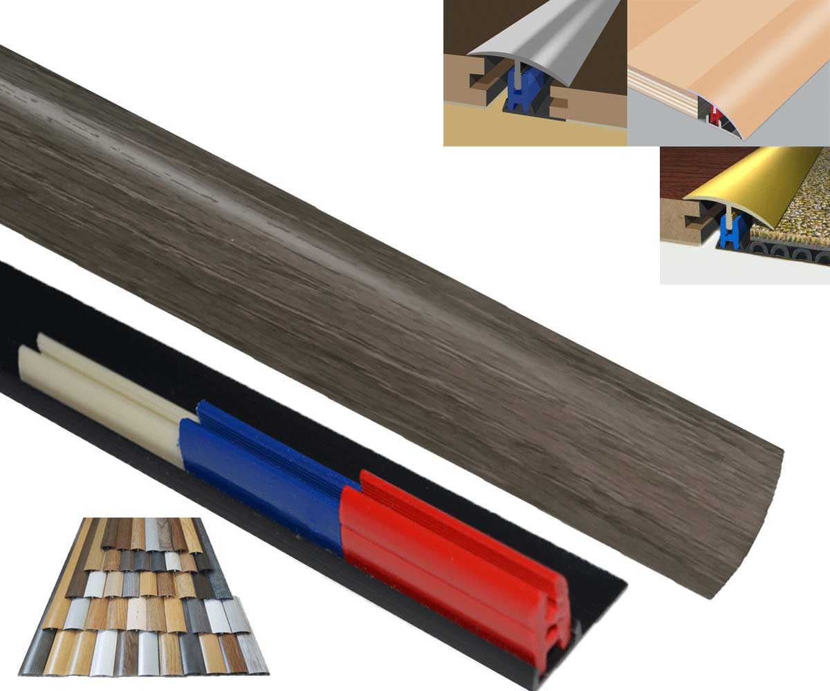 Dark Grey Door Threshold 40mm Easyclip Transitional Threshold