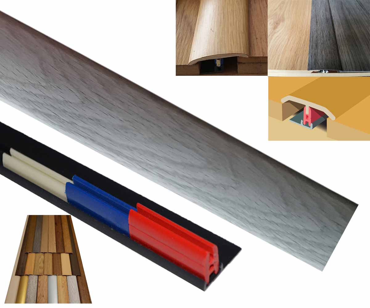 Grey  Pine Threshold Easyclip Transitional 180cm