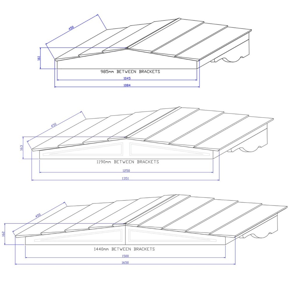 Low Pitch Door Canopy With Colour & Size Options