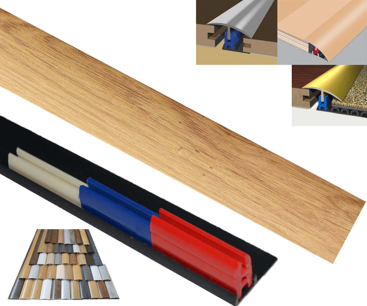 Pale Oak 40mm x 900mm Multi-Purpose Threshold Strip Adhesive Clip System