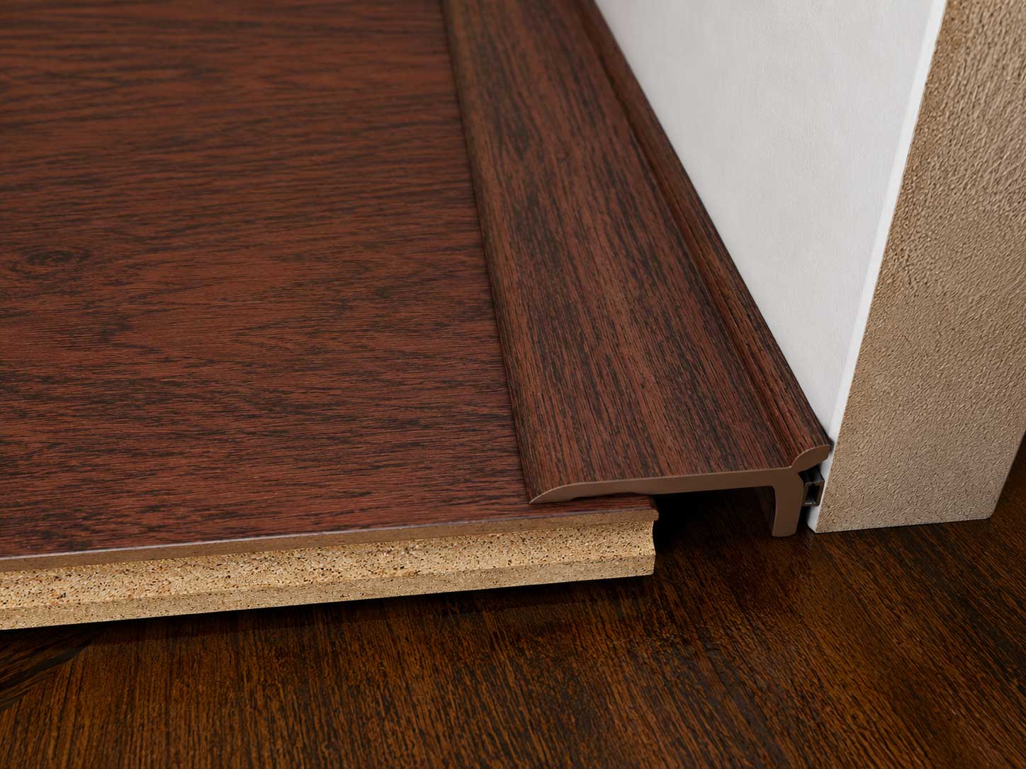 Red Hickory Floor Edge Trim