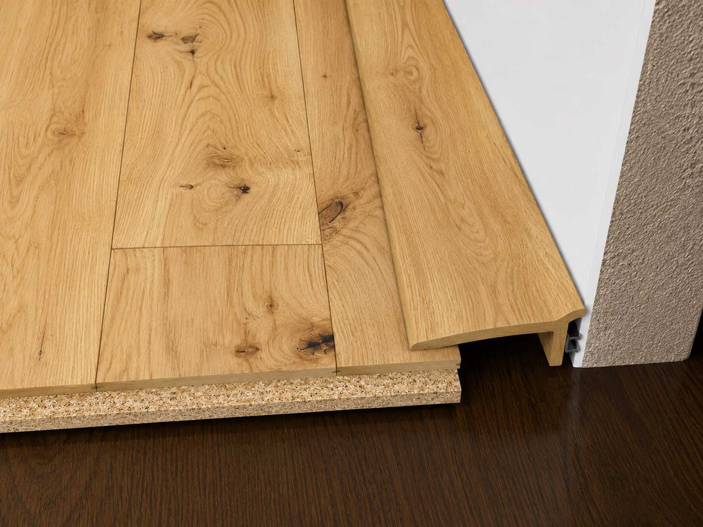 Rustic Oak Floor Edge Trim Bridge  gap between floor and skirting board