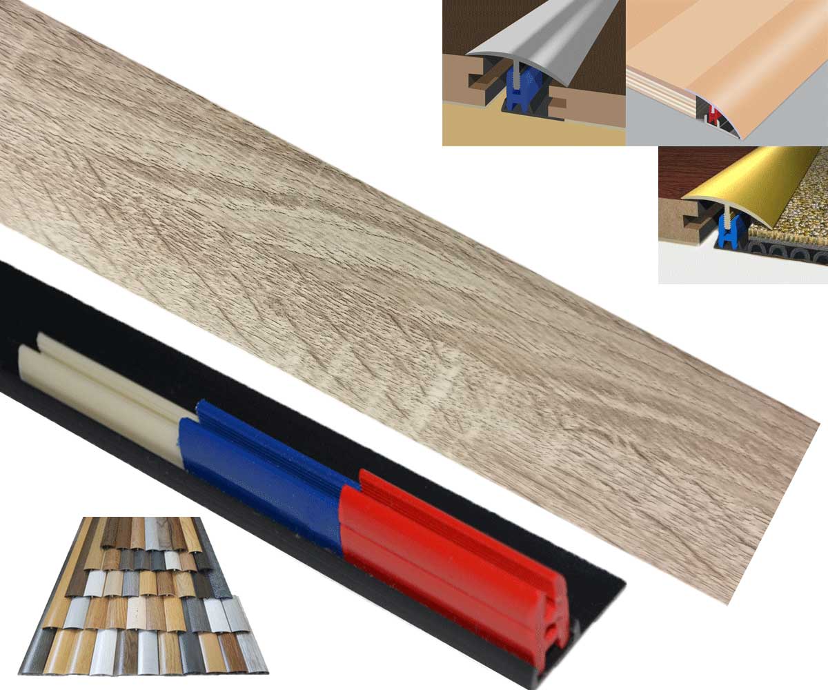 smoked pine door threshold bar easyclip muli purpose
