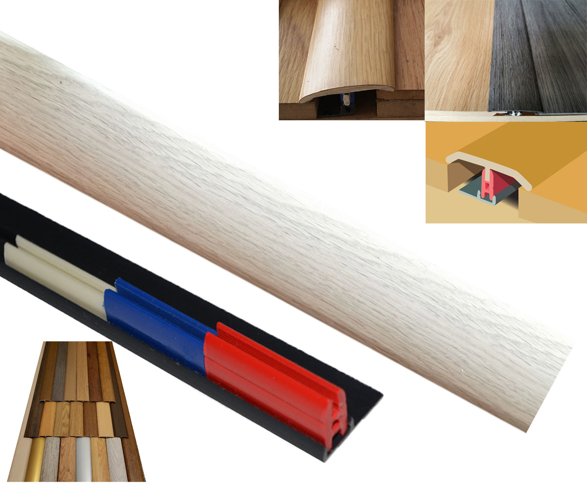 Stowe Oak 50mm x 900mm Multi-Purpose Transitional Threshold Adhesive Clip System