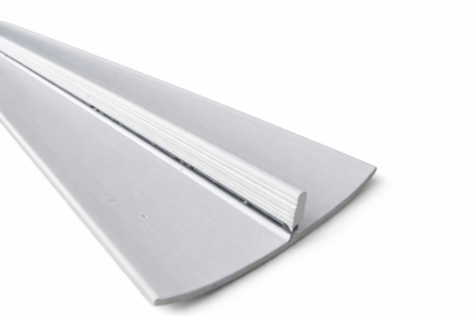 Example of underside of threshold showing flexible seal allowing threshold to pivot.